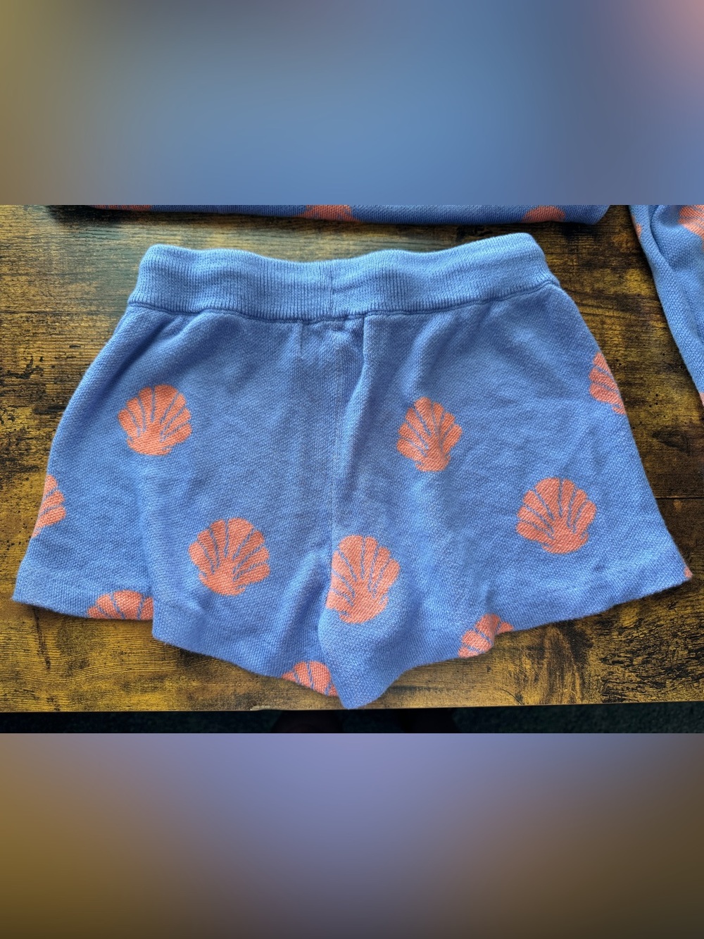 Beach Riot Beach Sweater Balboa Shorts Coral Seashell Print Lavender Base 13/14 - Picture 3 of 5